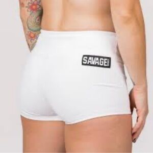 Savage Barbell Pale Pink Boyshorts with Logo Tag